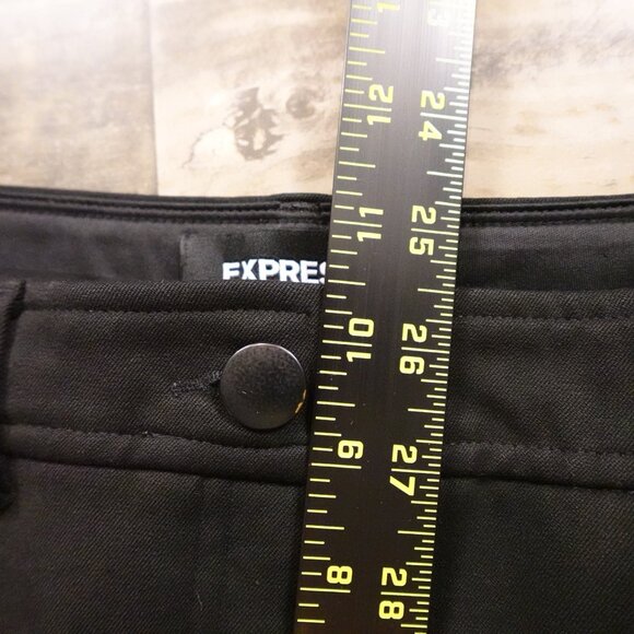Express Cropped Flare Pants Women’s Size 6R Black High Rise Stretch 25.5” Inseam - Picture 6 of 13